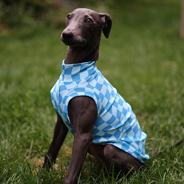 Blue Wavy Checkers Sol Shirt